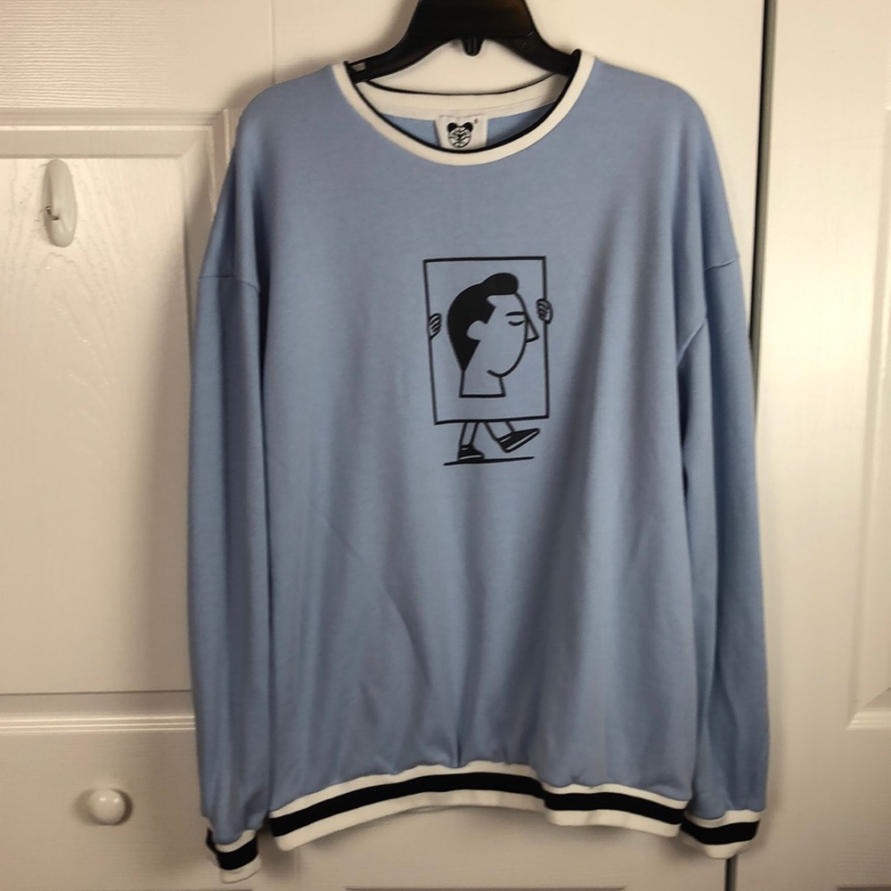 Men's Crew Neck Figure Print Sweatshirt size XXL